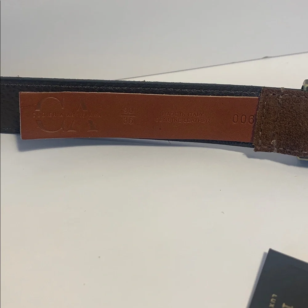 Cuoieria Artigiana Made in‎ Italy Women’s Suede/Leather Belt S/M Brown NWT